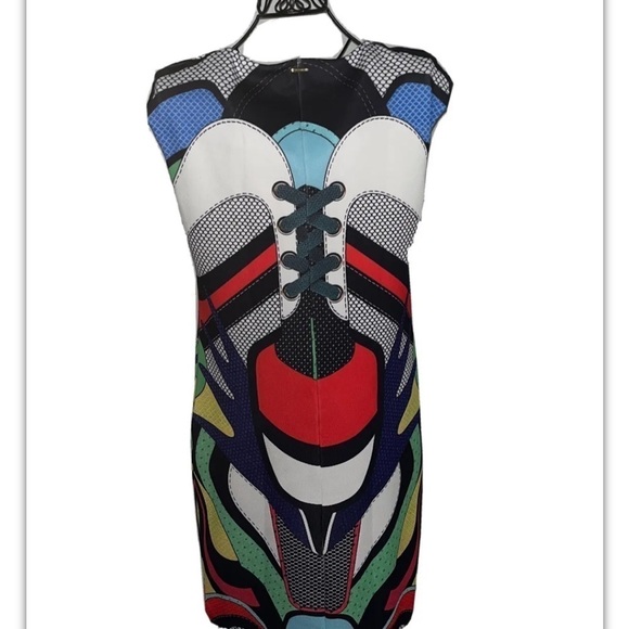 Blueman Rio Lifestyle Dress Shoe String Dress BODYCON Sz M Boho Multicolored - Picture 4 of 10